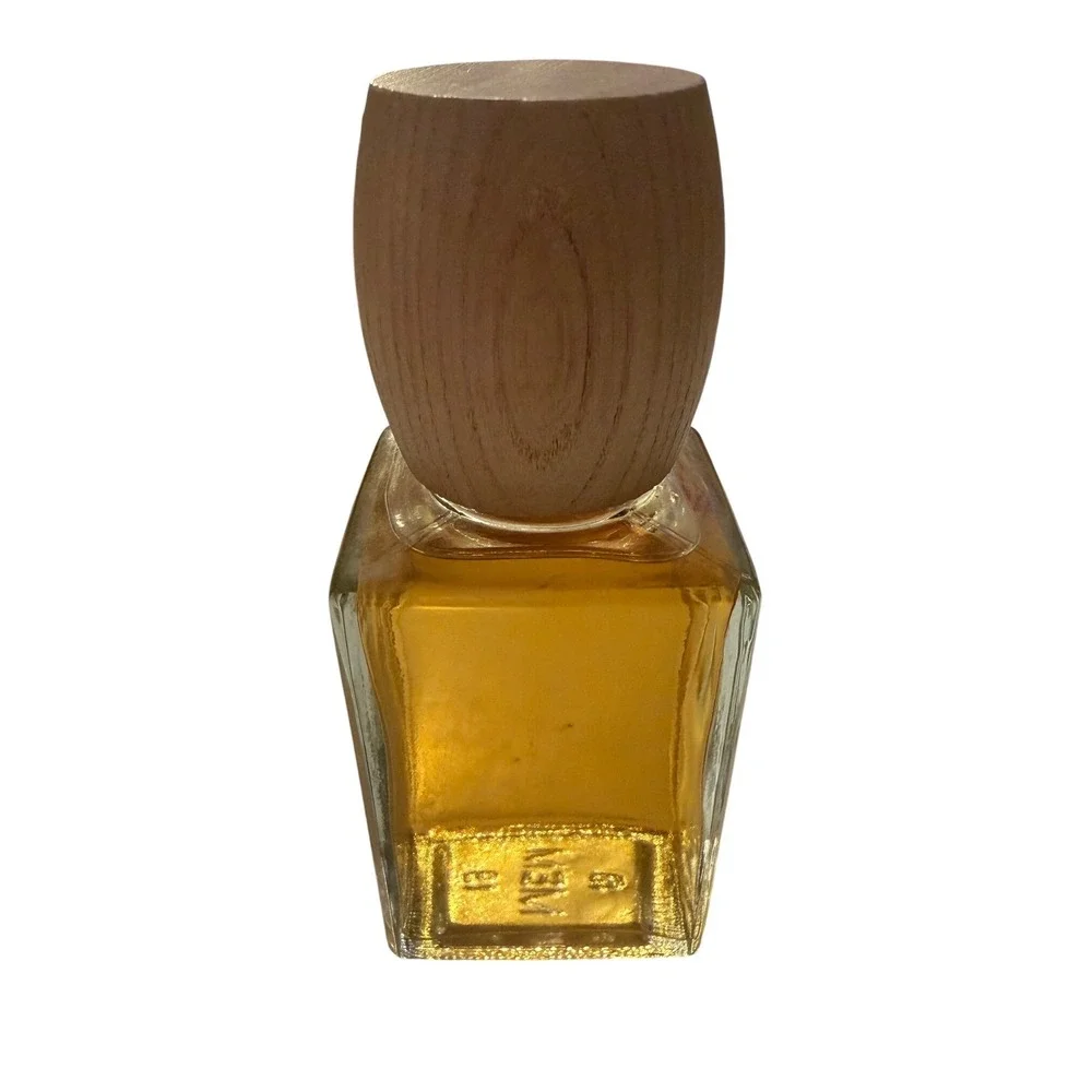 Vintage English Leather After Shave 4oz MEM Company Glass Bottle Wood Cap Splash